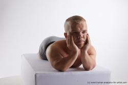 Underwear Man White Laying poses - ALL Average Short Blond Laying poses - on stomach Standard Photoshoot Academic
